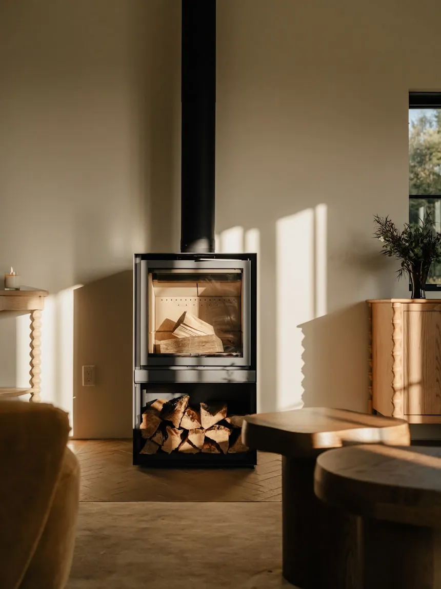 Wood burning stove installed by Chimney Geeks in a Poole home