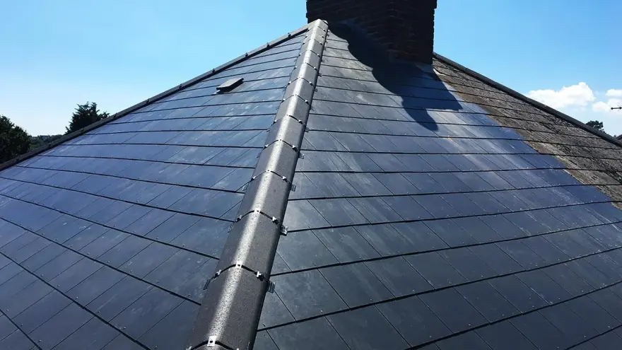 Freshly laid slate roof by Chimney Geeks